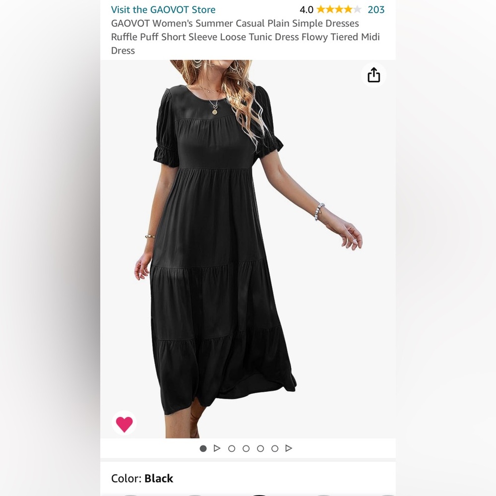 Black midi tiered dress
